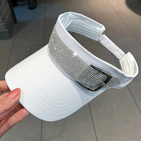 Visor Cap with Rhinestone Embellishment