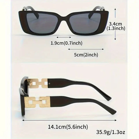 Fashion Glasses with Golden-Tone Accents
