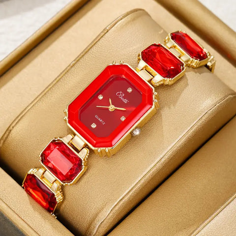 Elegant Square Alloy Wrist Watch for Women