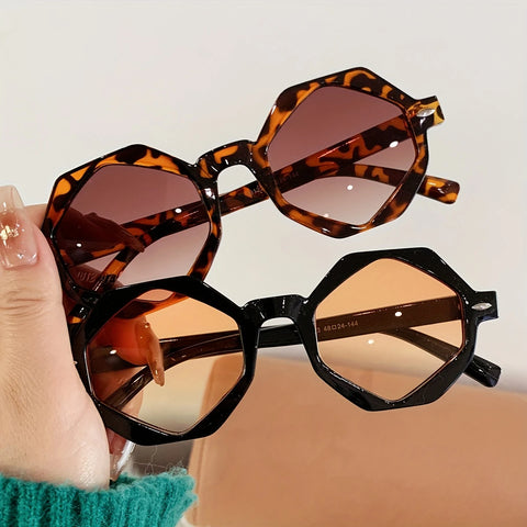 Hexagonal Fashion Glasses - Chic Small Frame Accessory