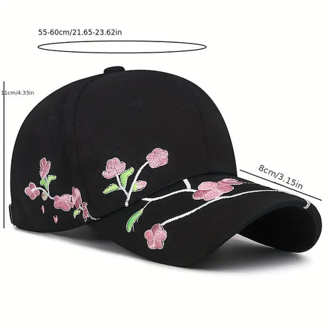 Plum Flower Embroidery National Style Curved Brim Baseball Cap