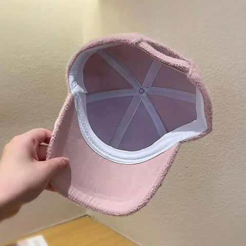 Elegant Korean-Style  Baseball Cap with Floral Diamond