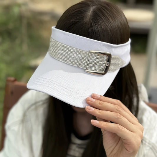 Visor Cap with Rhinestone Embellishment